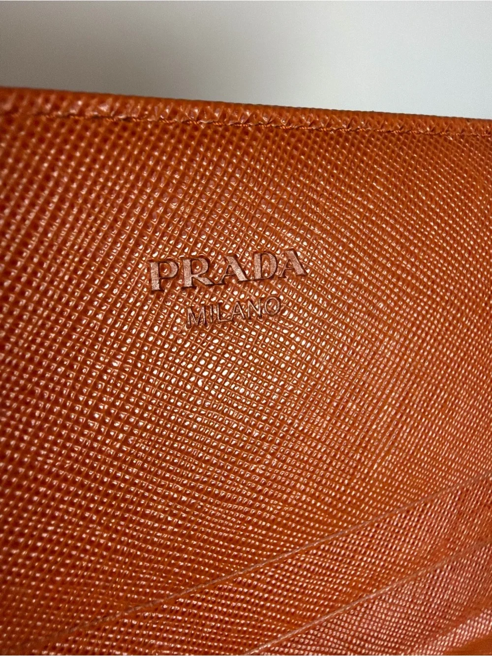 Prada Milano Orange Nylon Large Wallet